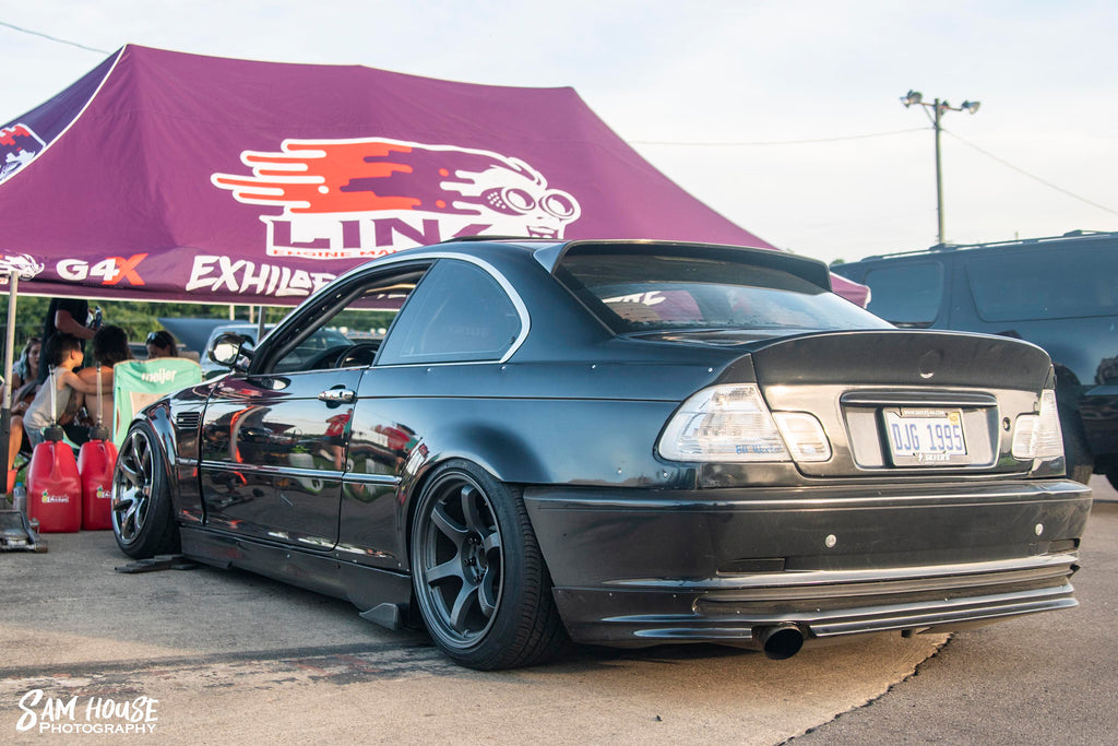 Black E46 coupe pitted