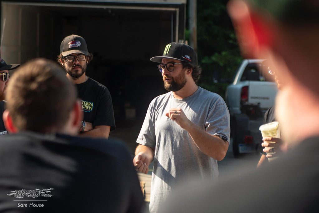 Chelsea Denofa during the drivers' meeting