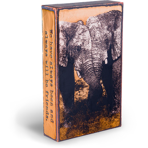 Copper enameled artwork - elephants