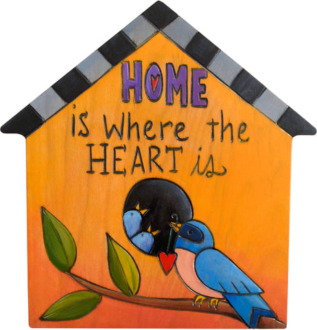 Home is where the heart is - house shaped wall plaque