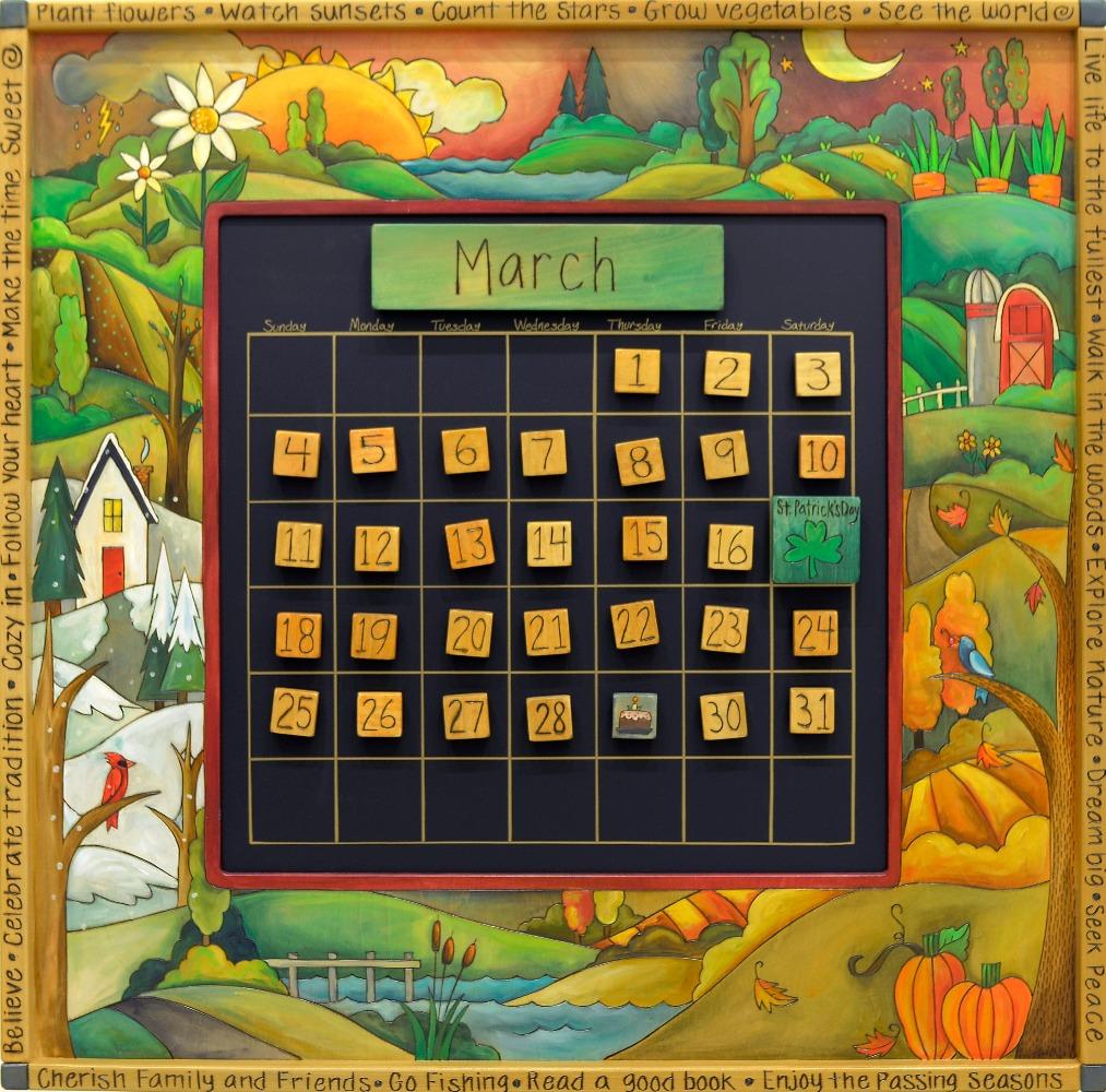 Large Perpetual Calendar D713844 Sticks Handmade