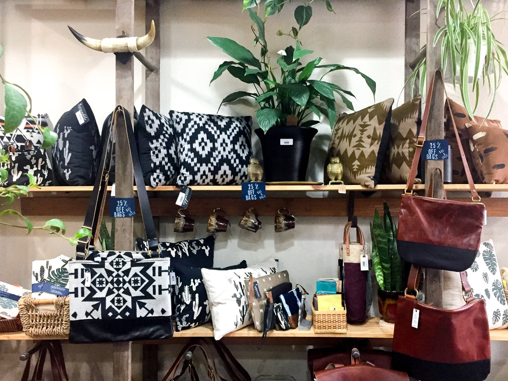 Appetite Shop in Portland Oregon carries a line of house made pillows and bags