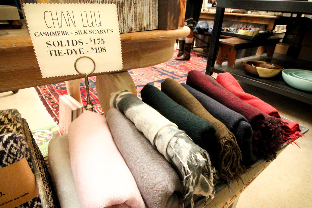 Portland's Ink and Peat offers Chan and Luu silk and cashmere scarves.
