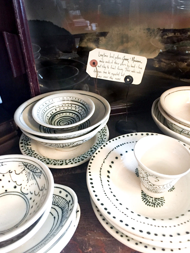 The boutique Noun offers black and white pottery from Portland, Oregon potters Jensen & Marineau.