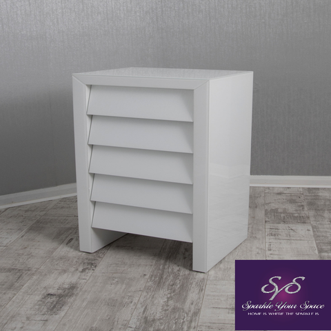 white high gloss tallboy