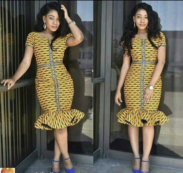 ankara yellow dresses