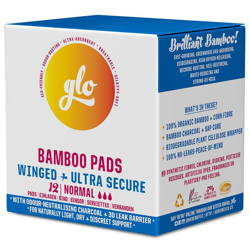 GLO Bamboo Winged & Ultra-Secure - Normal 12 Pads Image 2