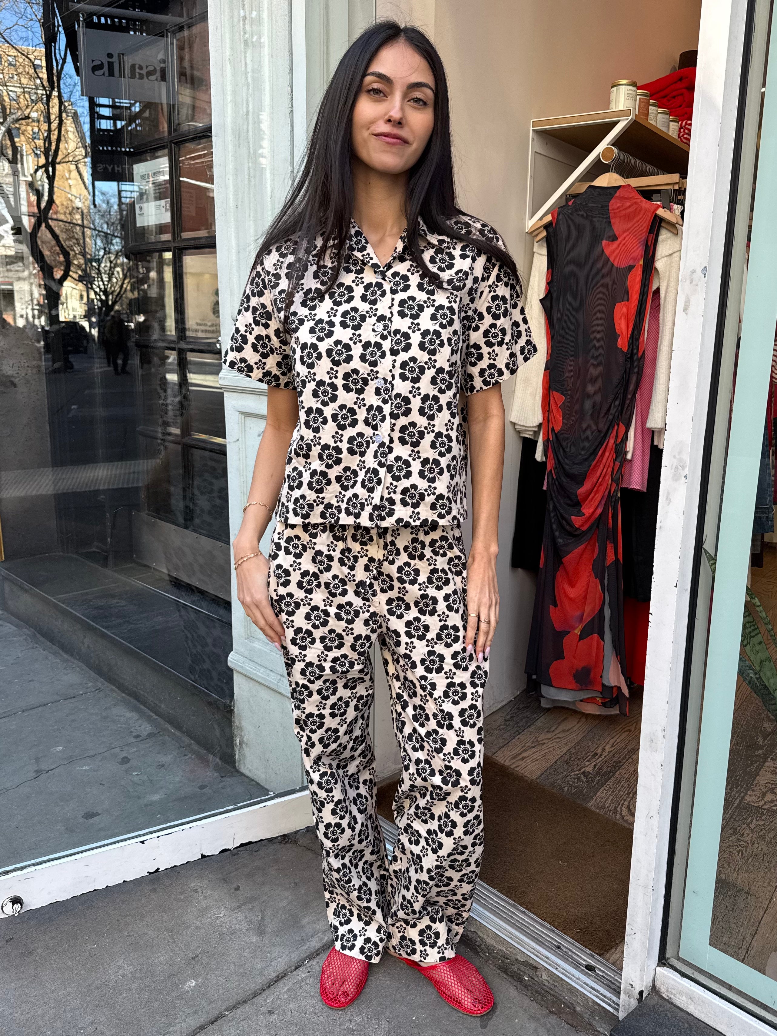 Resort Set Happy Hibiscus in Sand/Black