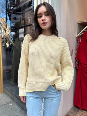 Tina Pullover Sweater in Soft Yellow Marl - Isalis