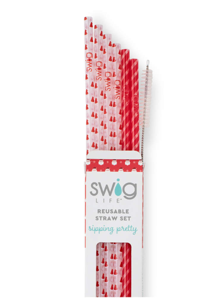 Swig Christmas Glitter Reusable Straw Set