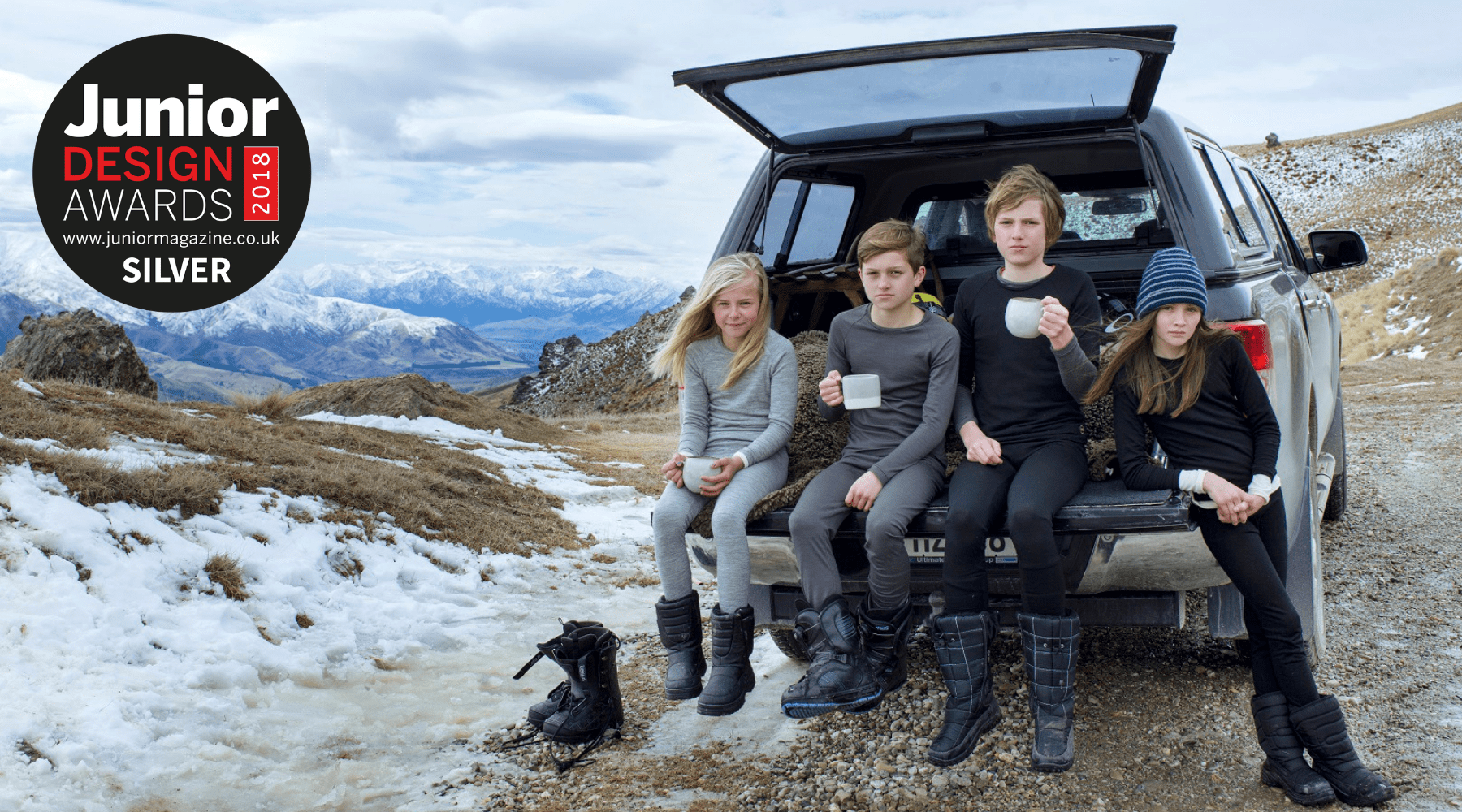 merino top and merino leggings for skiing and outside sports for children - award winning