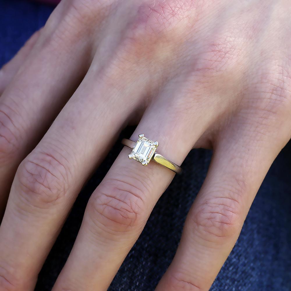 Certified Emerald Cut Diamond Solitaire 