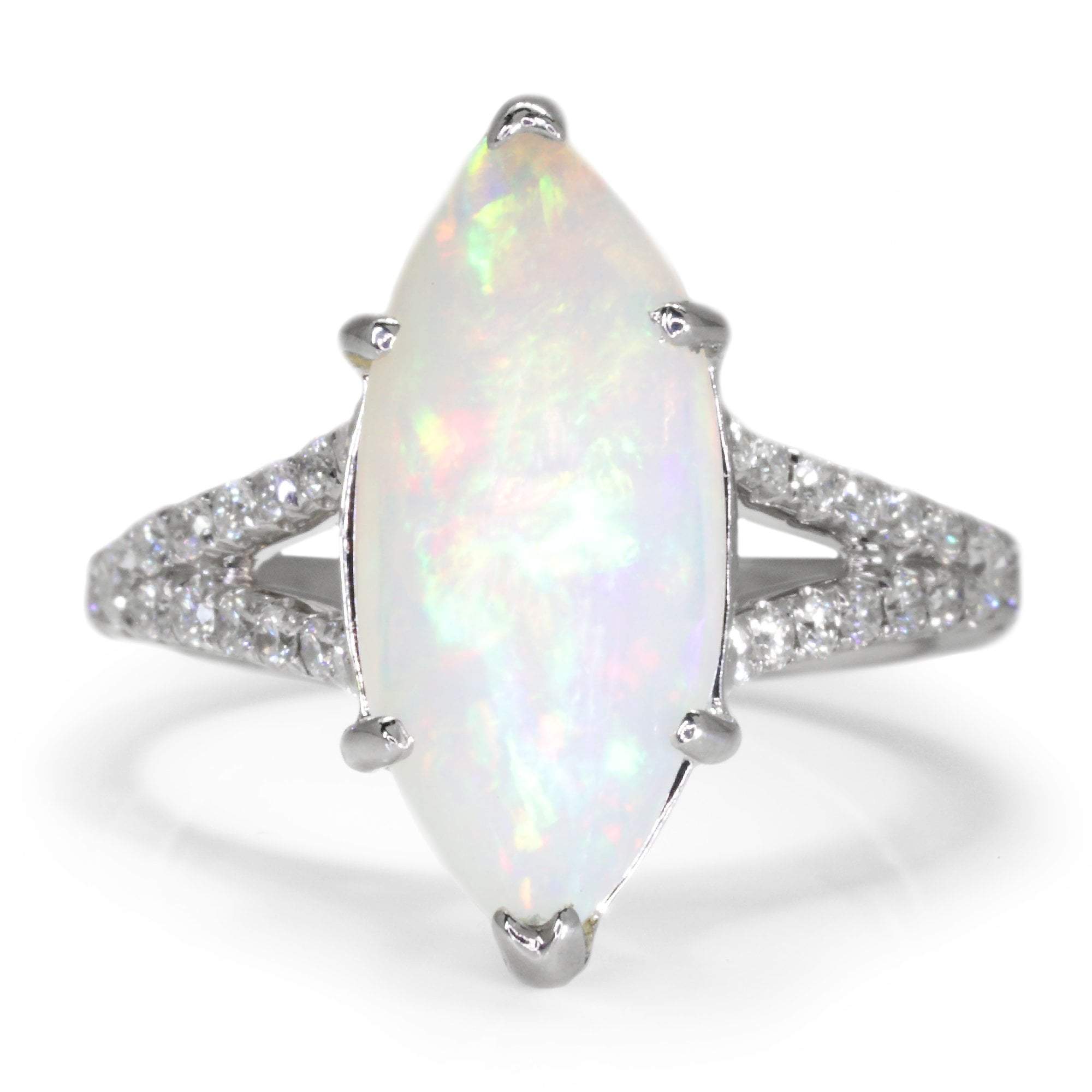 marquise opal and diamond ring