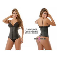 MYSEXYWAIST BLACK CLASSIC (2 ROW) SNATCH LATEX CINCHER - The