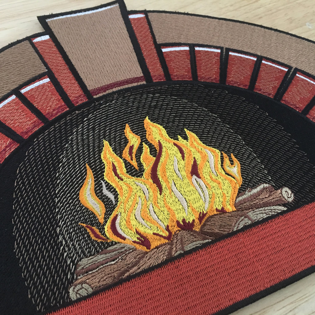 Embroidered Pizza Oven Fire
