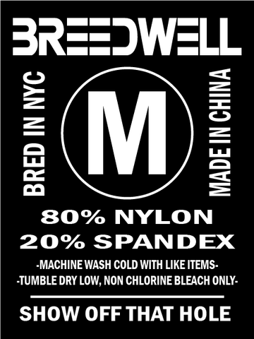 80% NYLON, 20% SPANDEX, MASHINE WASH COLD, TUMBLE DRY LOW