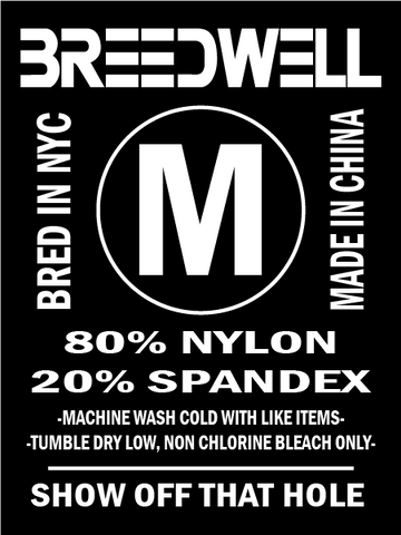 80% nylon, 20% spandex, machine wash cold, tumble dry low