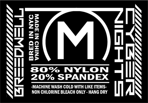80% nylon, 20% spandex, machine wash cold, hang dry