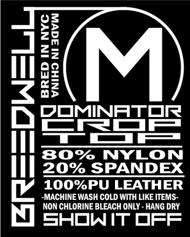 80% nylon, 20% spandex, 100% PU leather, machine wash cold, hang dry