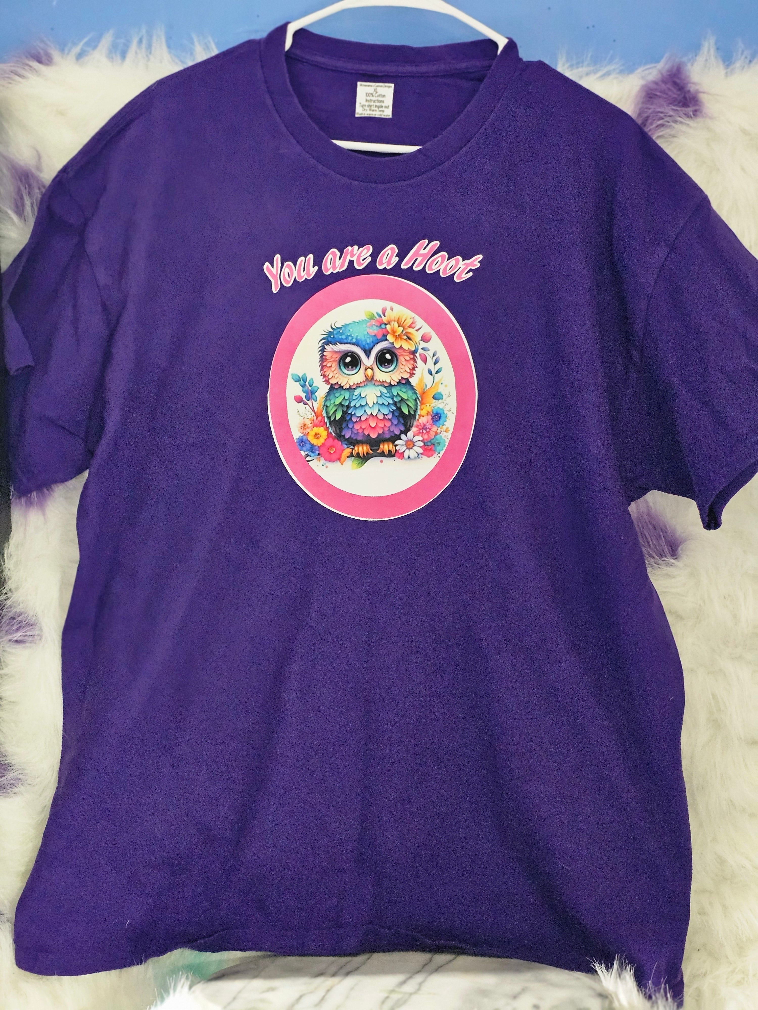 Size XL 100% cotton You are a hoot Tshirt