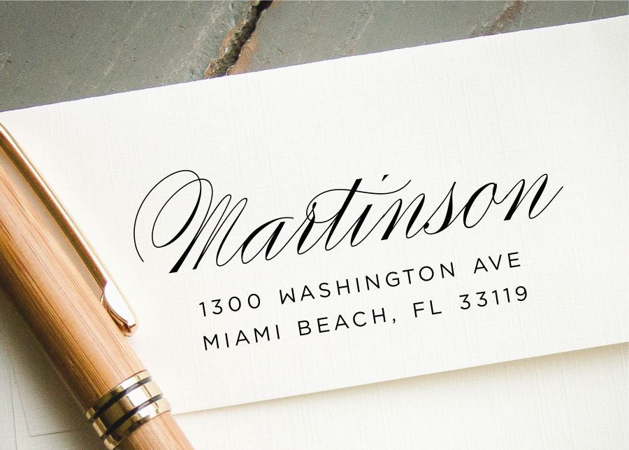 Elegant Outline Monogram Return Address Stamp – Meredith Collie Paper &  Design