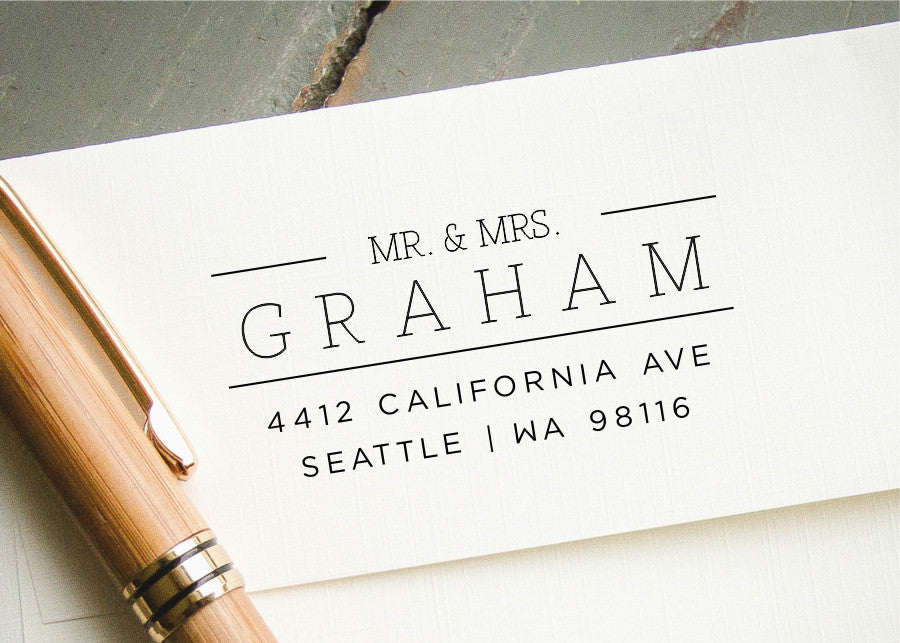 Personalized Address Langley Round 2 Custom Stamp