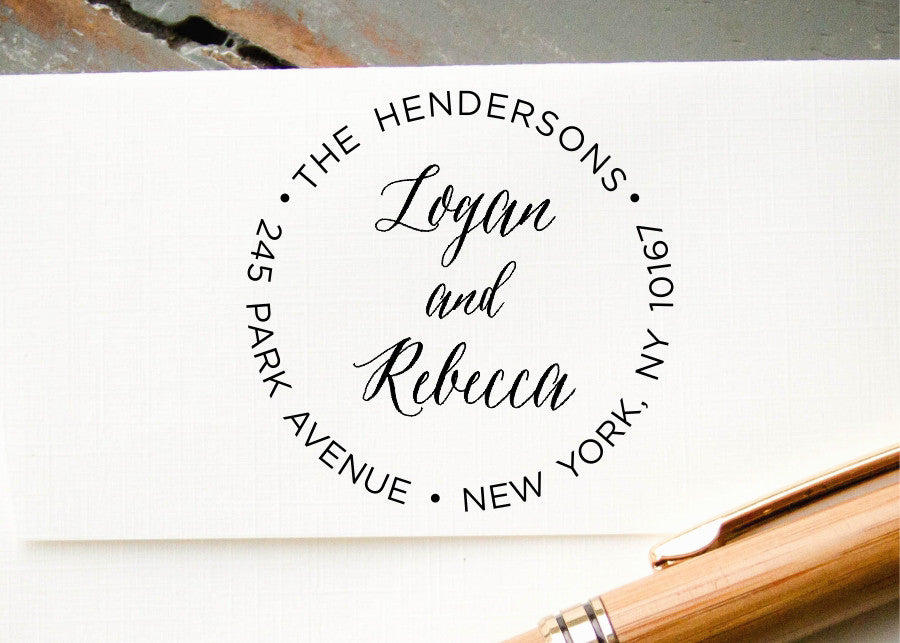 High Heel Calligraphy Return Address Stamp - Simply Stamps