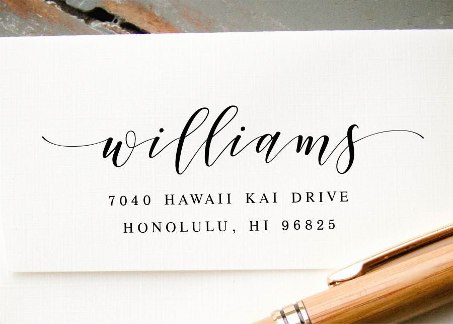 Custom Address Stamp in Modern Calligraphy — Paperfinger