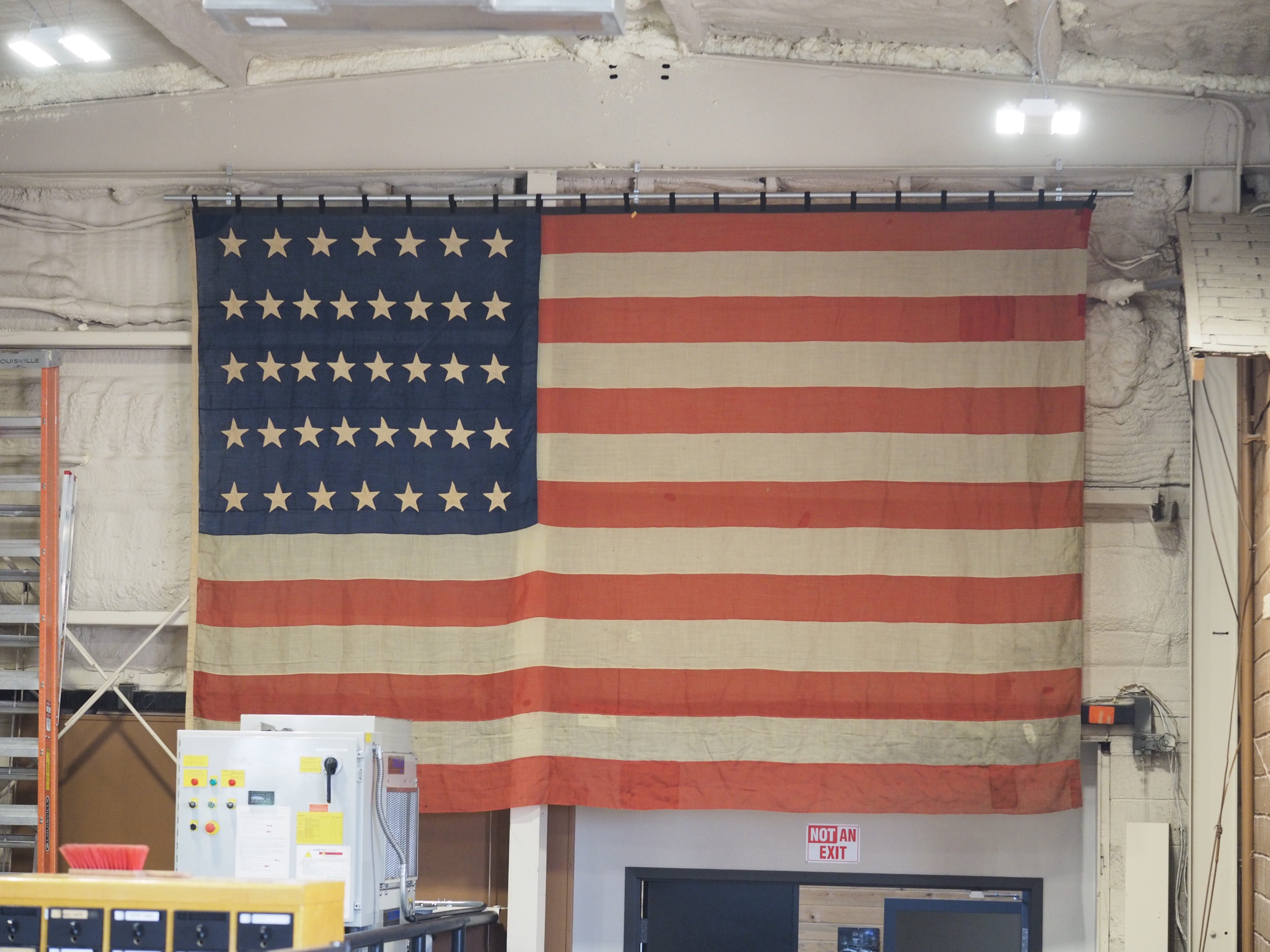 American flag in vortic shop