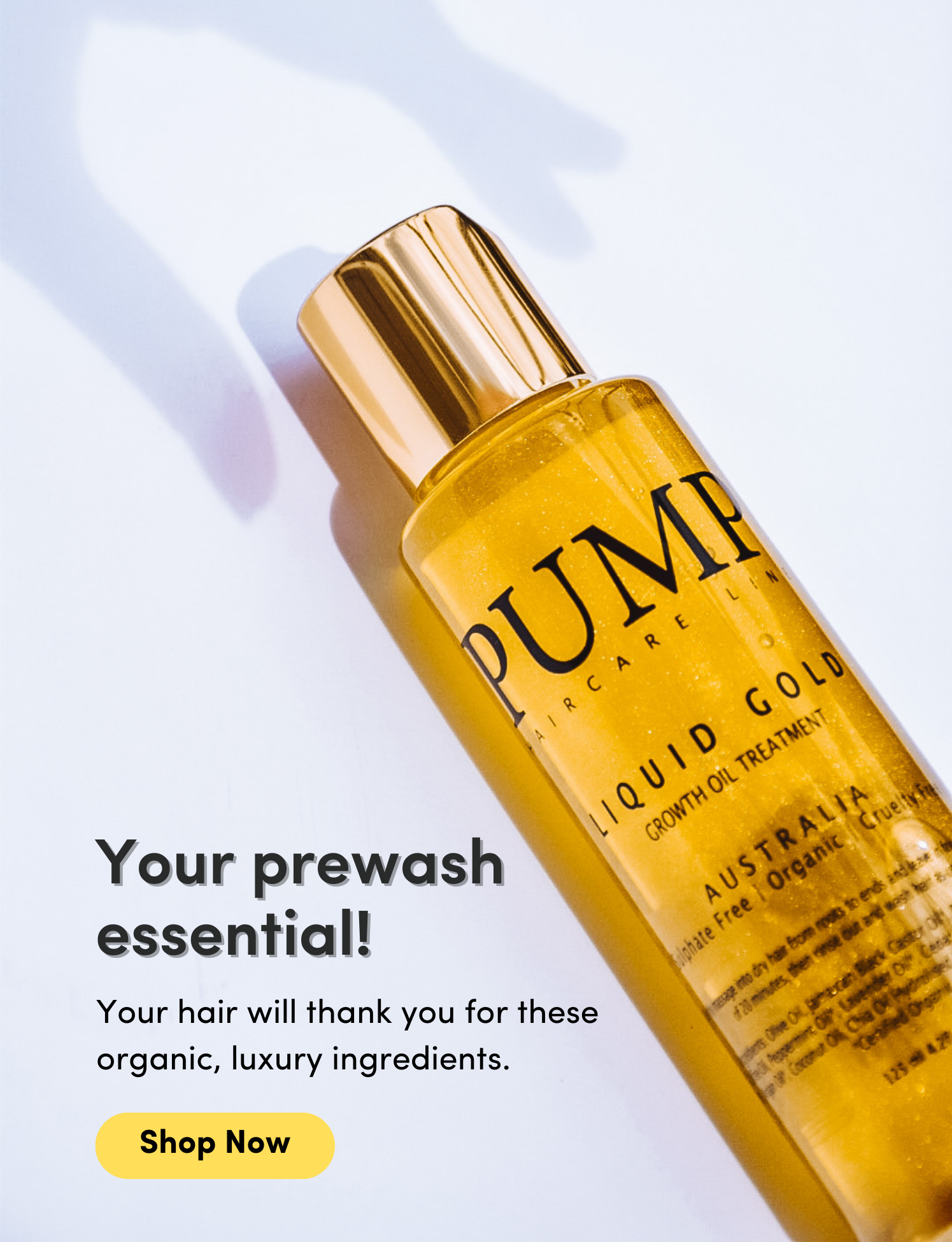 Pump Haircare liquid gold oil