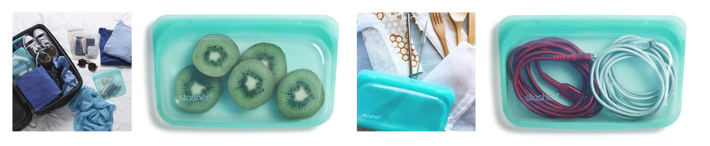 Buy Stasher, the eco-friendly reusable food storage bag at Potters Cookshop