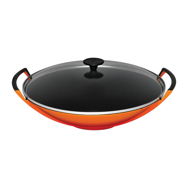 Le Creuset Wok & Glass Lid 36cm Satin Black(NEW)