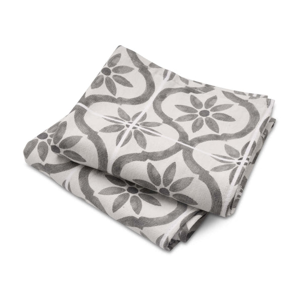 Rigato Tea Towel - Aqua, Silver + Dark Grey – Grayson De Vere