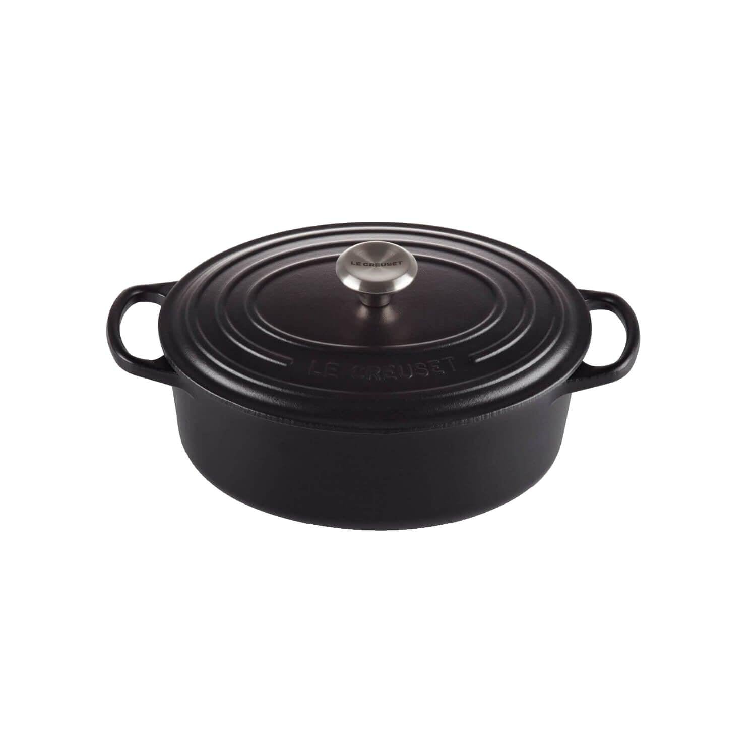 Buy Le Creuset | Signature Cast Iron 23cm Oval Casserole - Satin Black ...