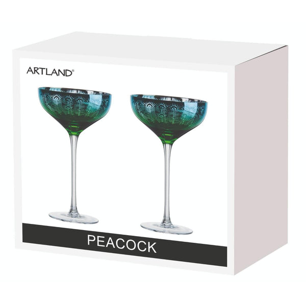 Peacock Wine Glasses - Set of 2 - Not Just Jugs