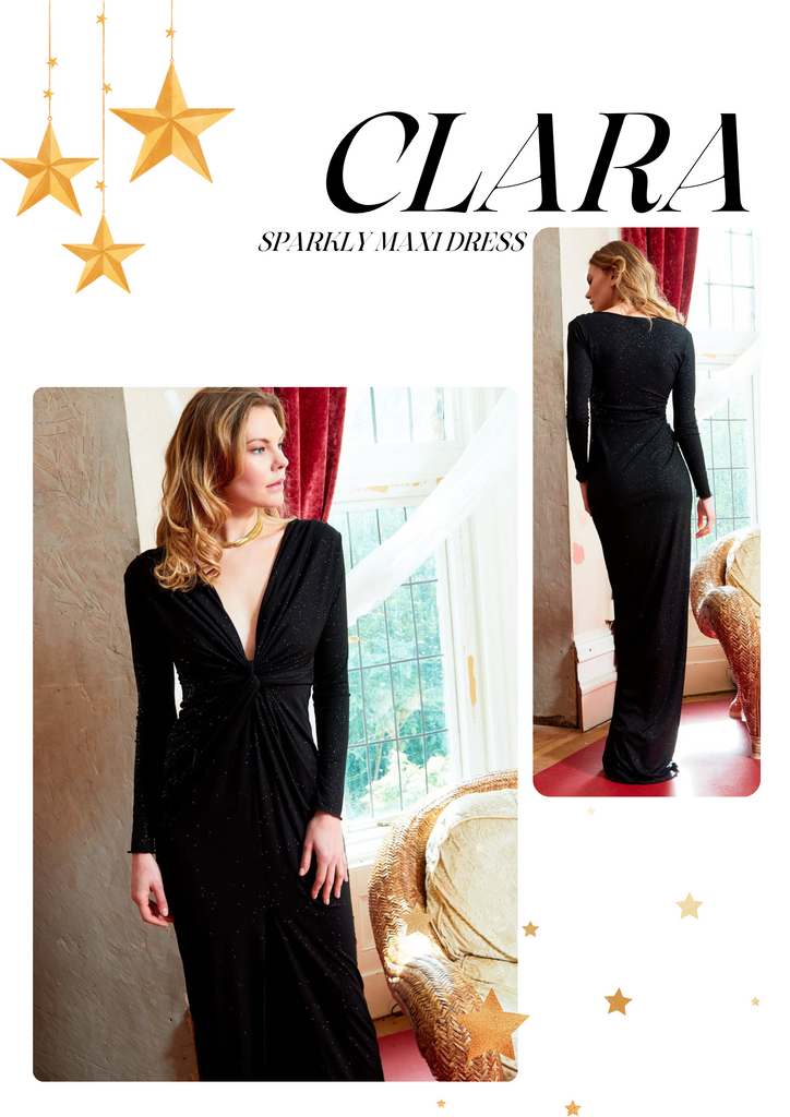 Clara black sparkly dress