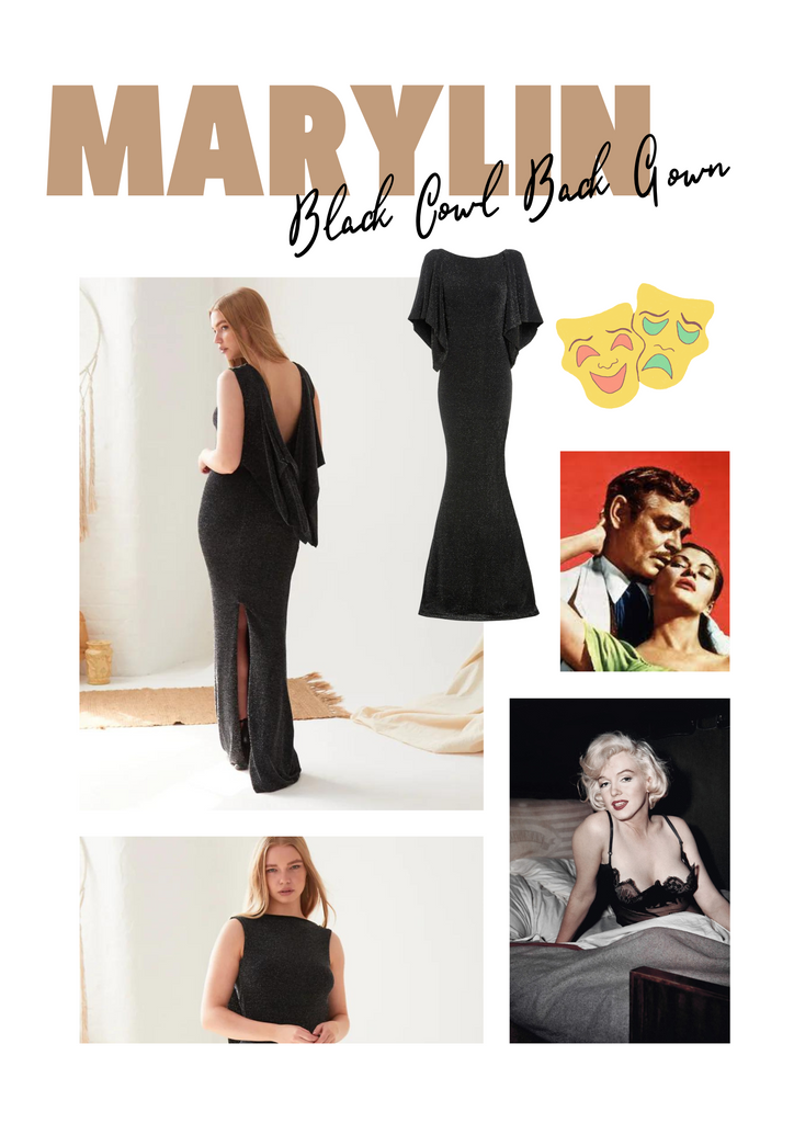 marylin black sparkle gown