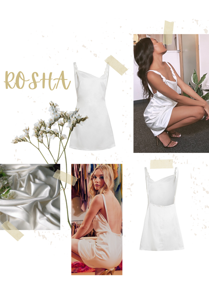 ROSHA white slip dress