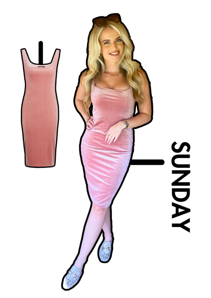 Sima pink velevet body-con dress