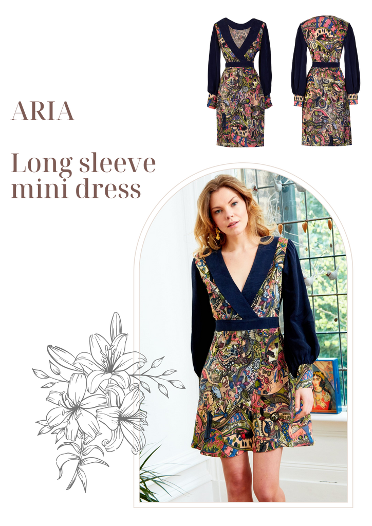 Aria Long sleeve mini dress