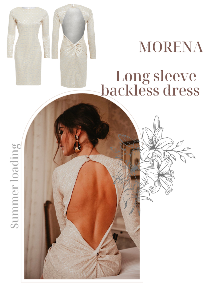 Morena lace mini cream backless dress
