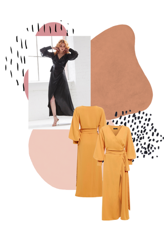 Maxi robe portefeuille Amber à manches longues