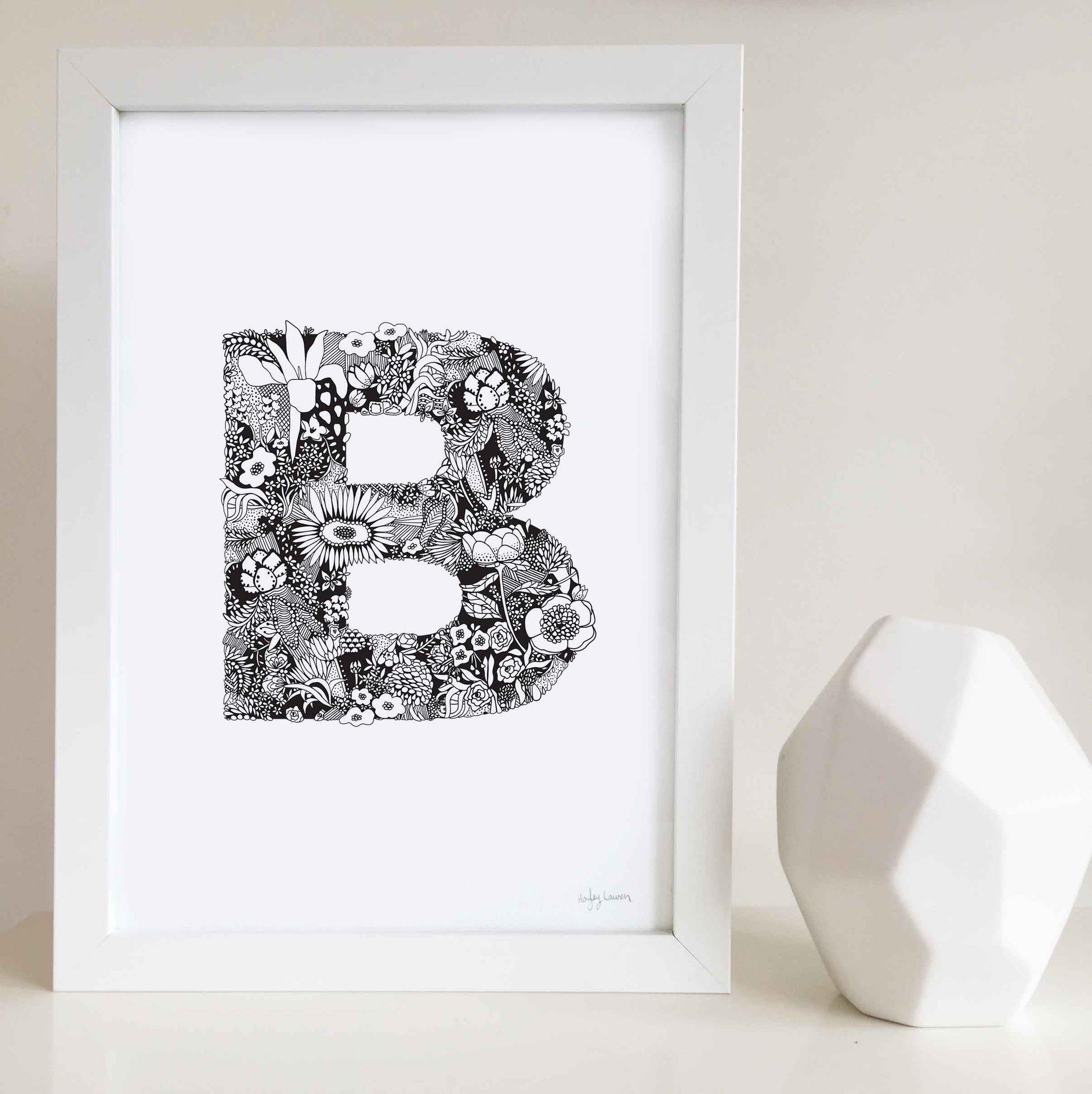 Floral Letter B Wall Art | Nursery and Baby Room Decor | Hayley Lauren ...