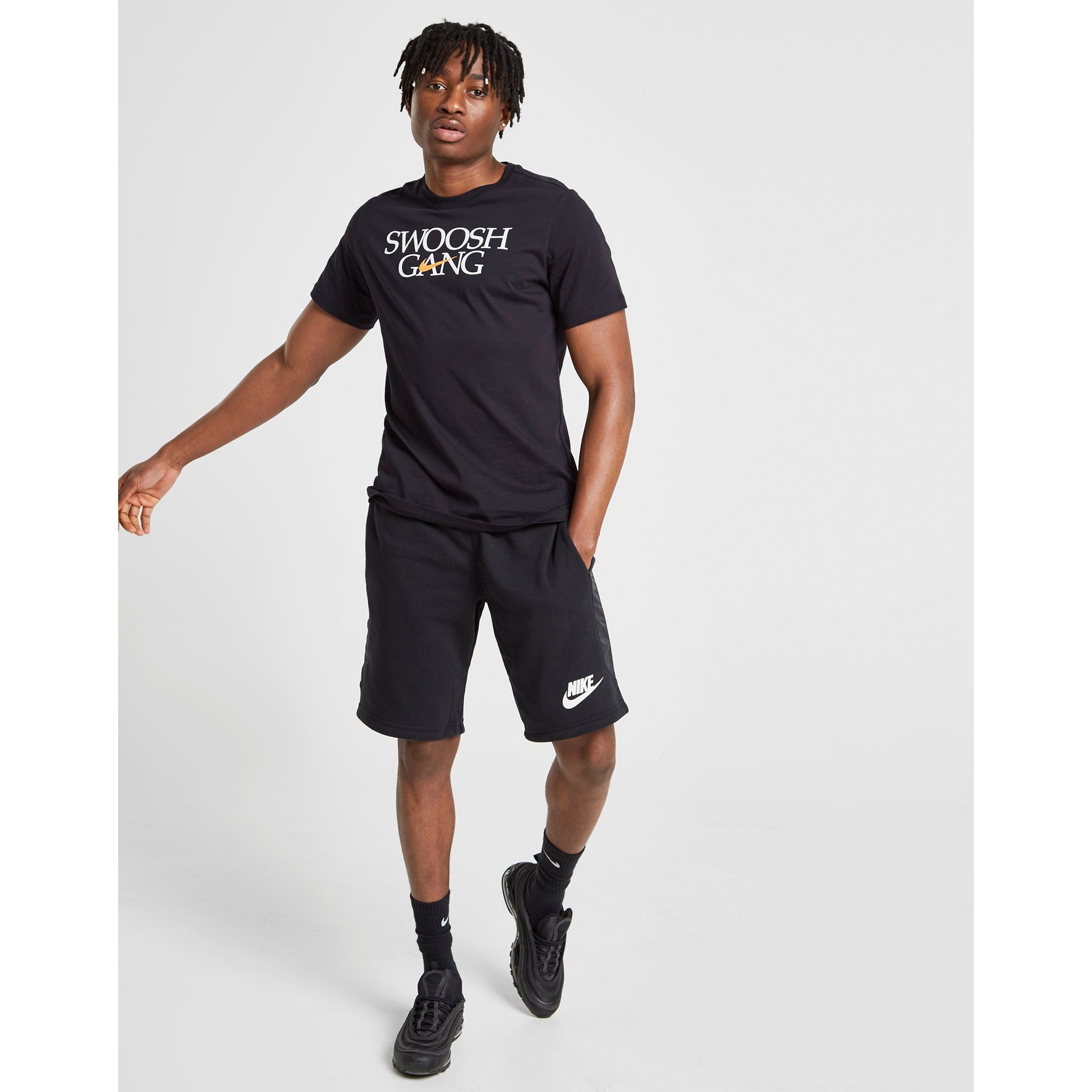 nike hybrid shorts black