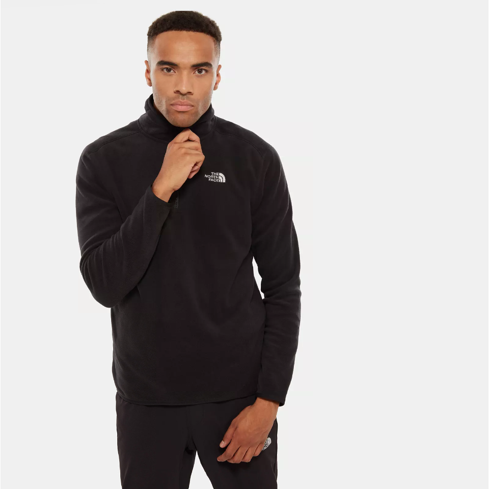 the north face men's 100 glacier half zip fleece