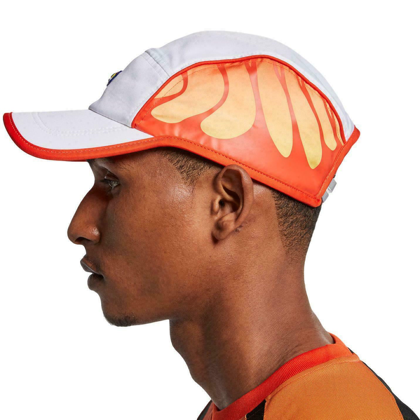 white and orange nike hat