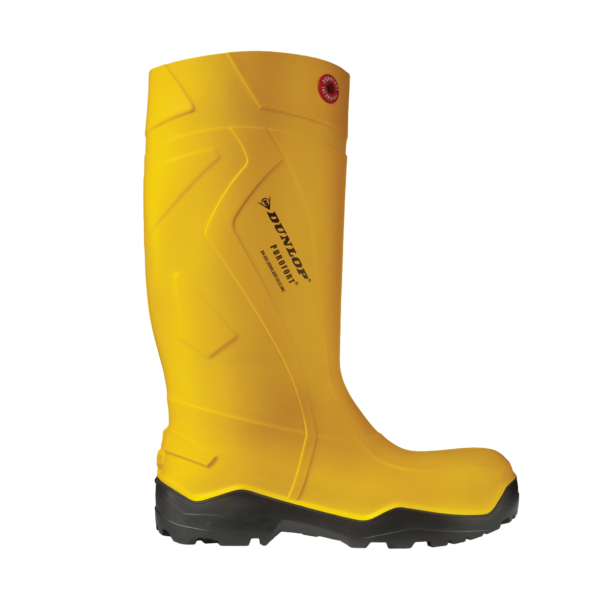 Dunlop Purofort Plus Rugged Full Safety Steel Toe Wellington in Yellow ...