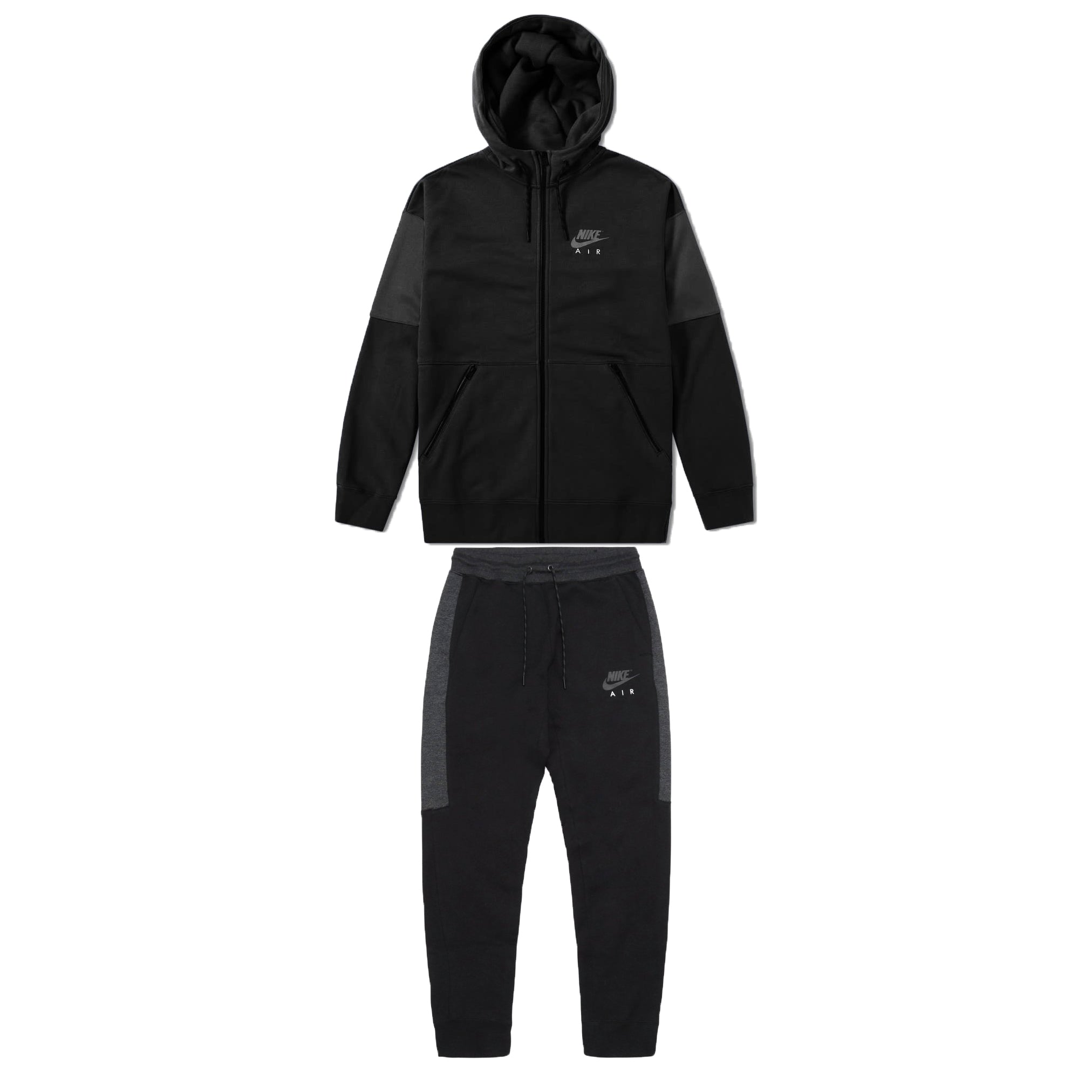 white and black nike tracksuit