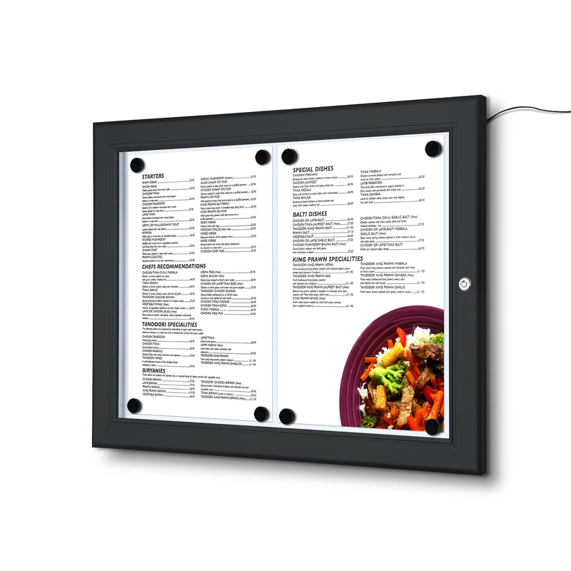 Menu Display Case | with Illuminated Option | Indoor or Outdoor | Black ...