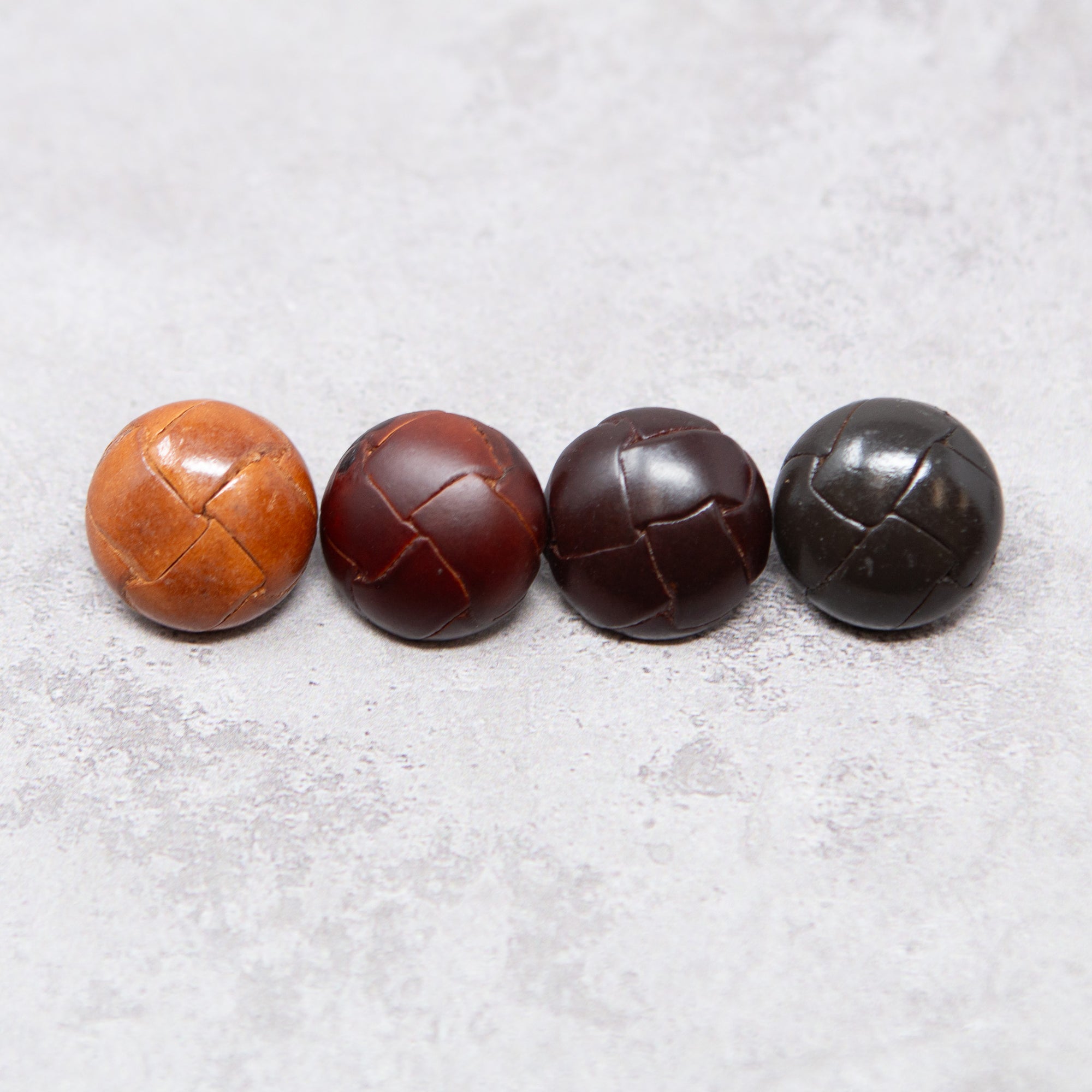 Flat Woven Leather Buttons